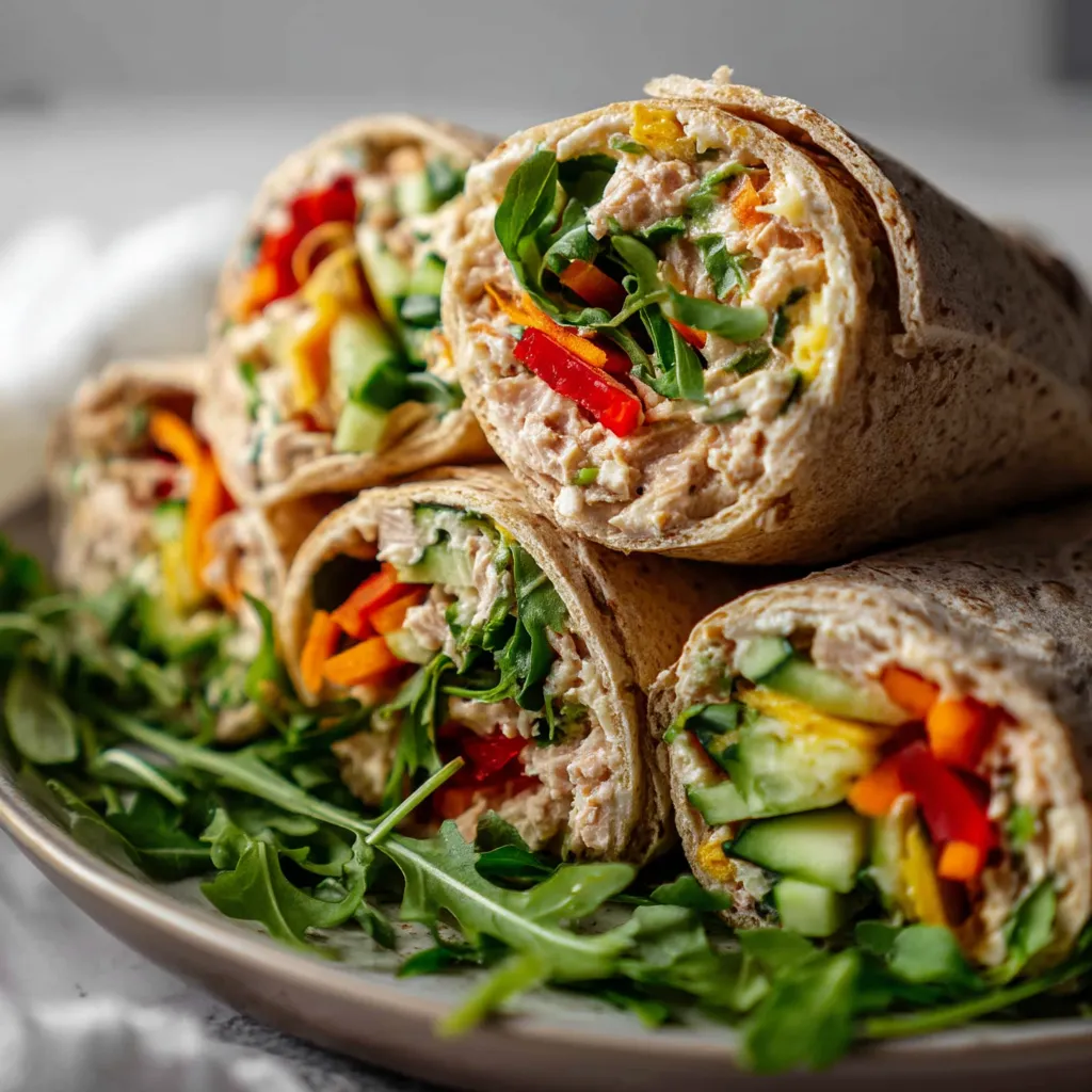 Un plat contenant des sandwichs de poulet et des légumes.