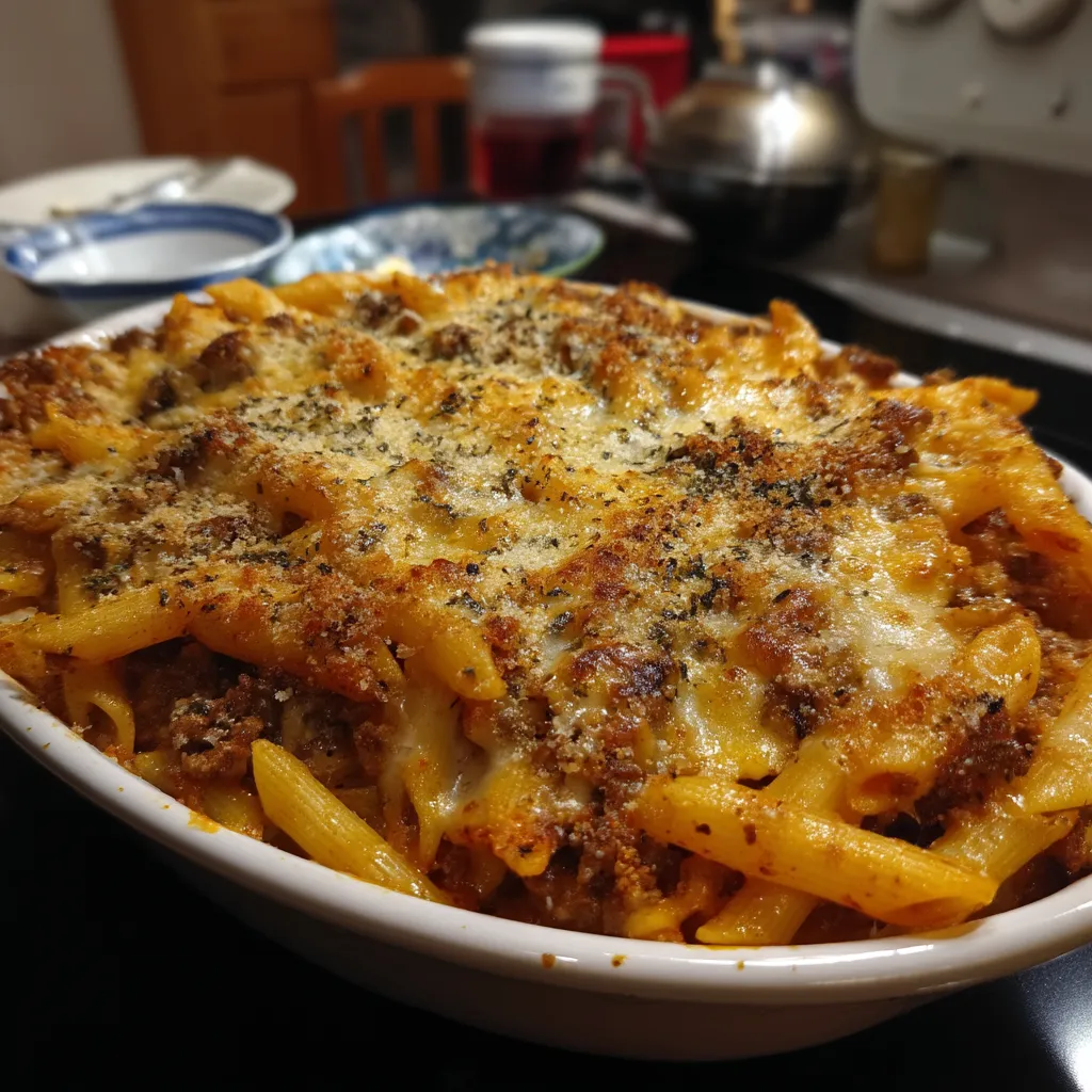 Une assiette de macaroni au fromage et aux herbes.