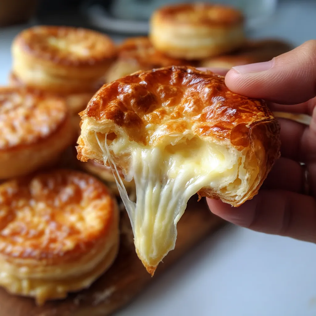 Une main tient une petite portion de quiche dans un plat.