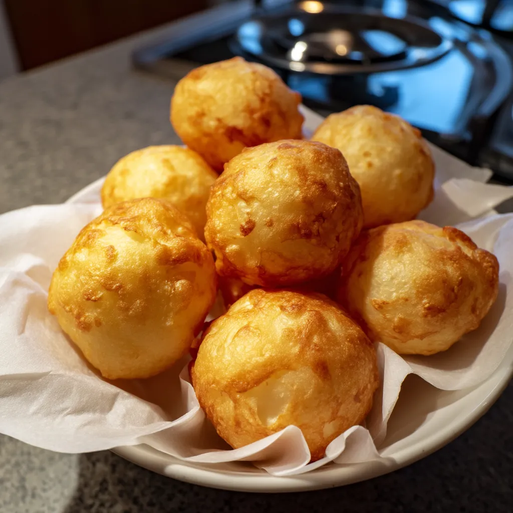 Une assiette contenant des boules de pâte.