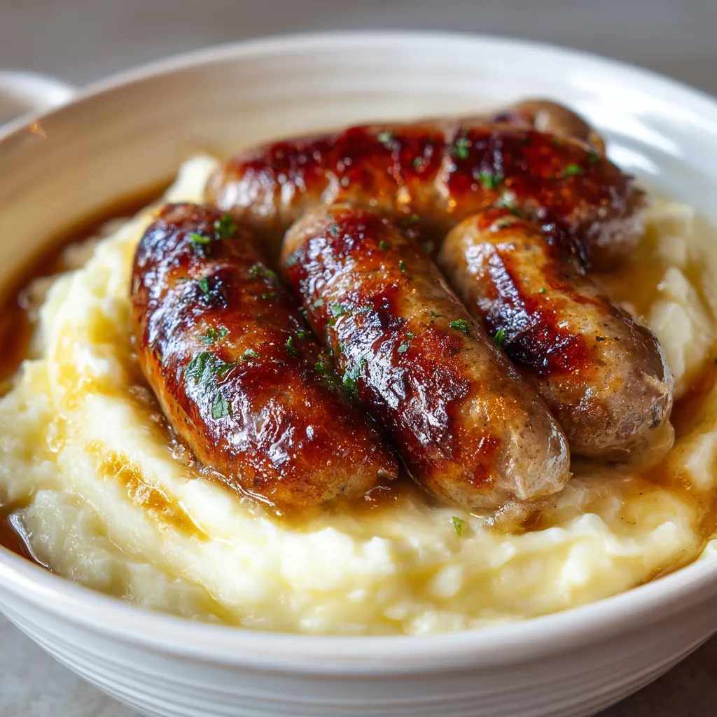 Une assiette de riz et de sauce avec des chops de saucisson.