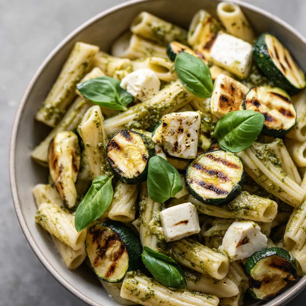 Une assiette de spaghetti avec des légumes verts et des fromages.