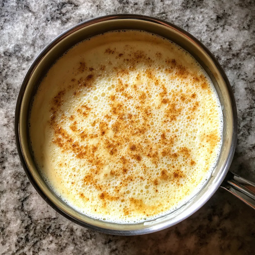 Un bol de lait avec des croutons dorés.