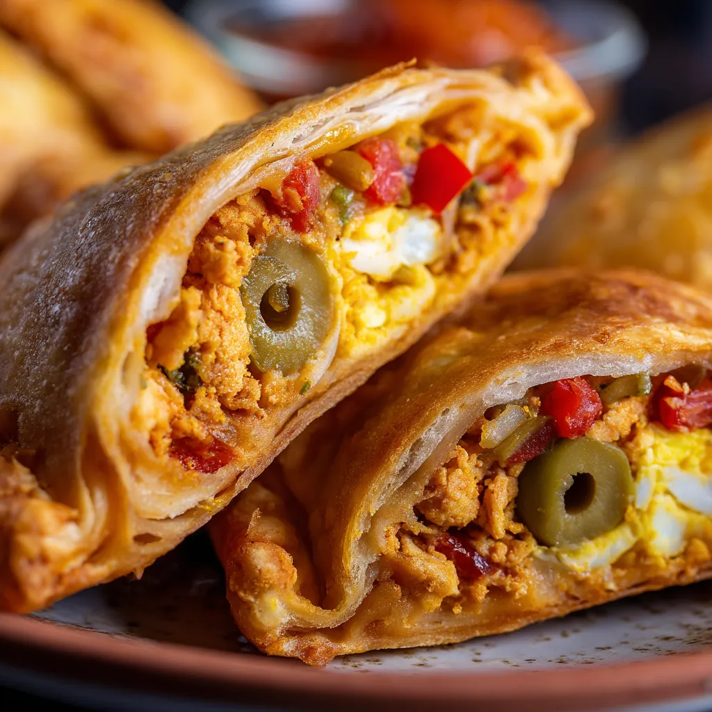 Des empanadillas de atún sur un plateau.