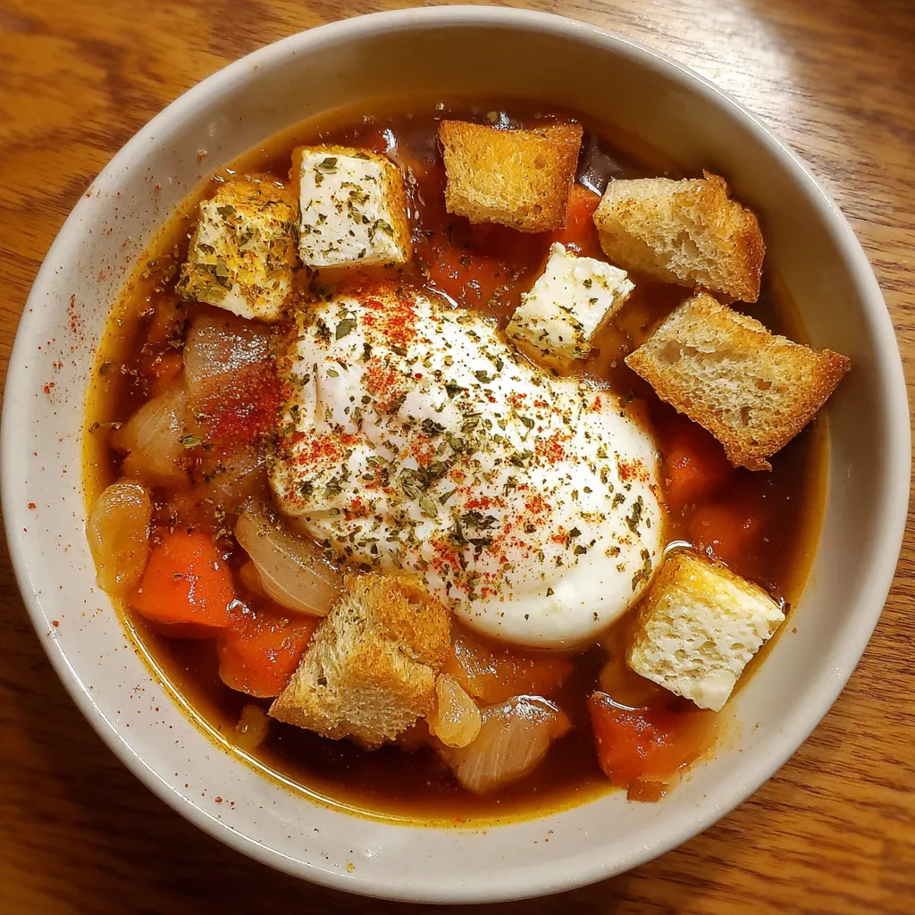 Une soupe Castillanee avec des tranches de pain, des carottes et du fromage.