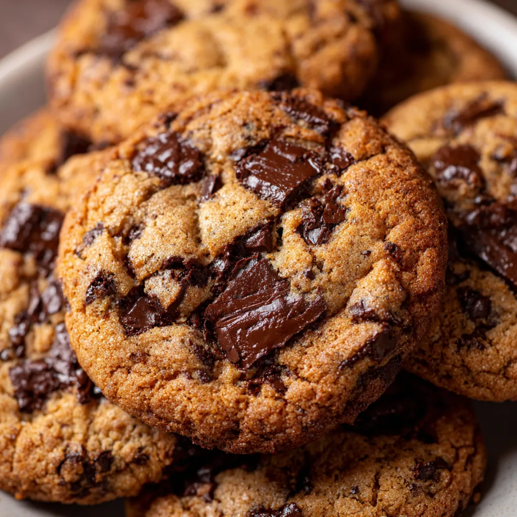 Une pile de cookies chocolat.