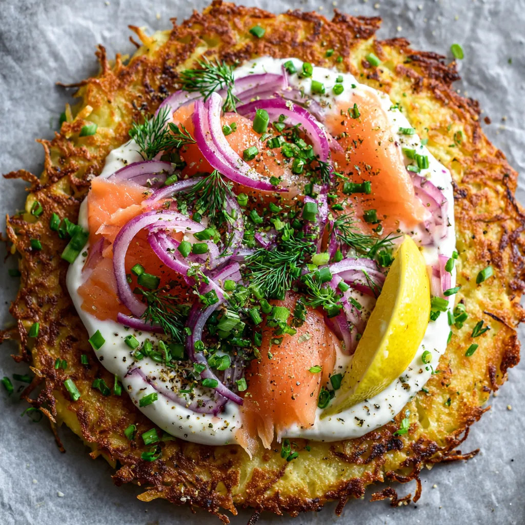 Une pâte de pâtes avec des légumes et des tranches de saumon.