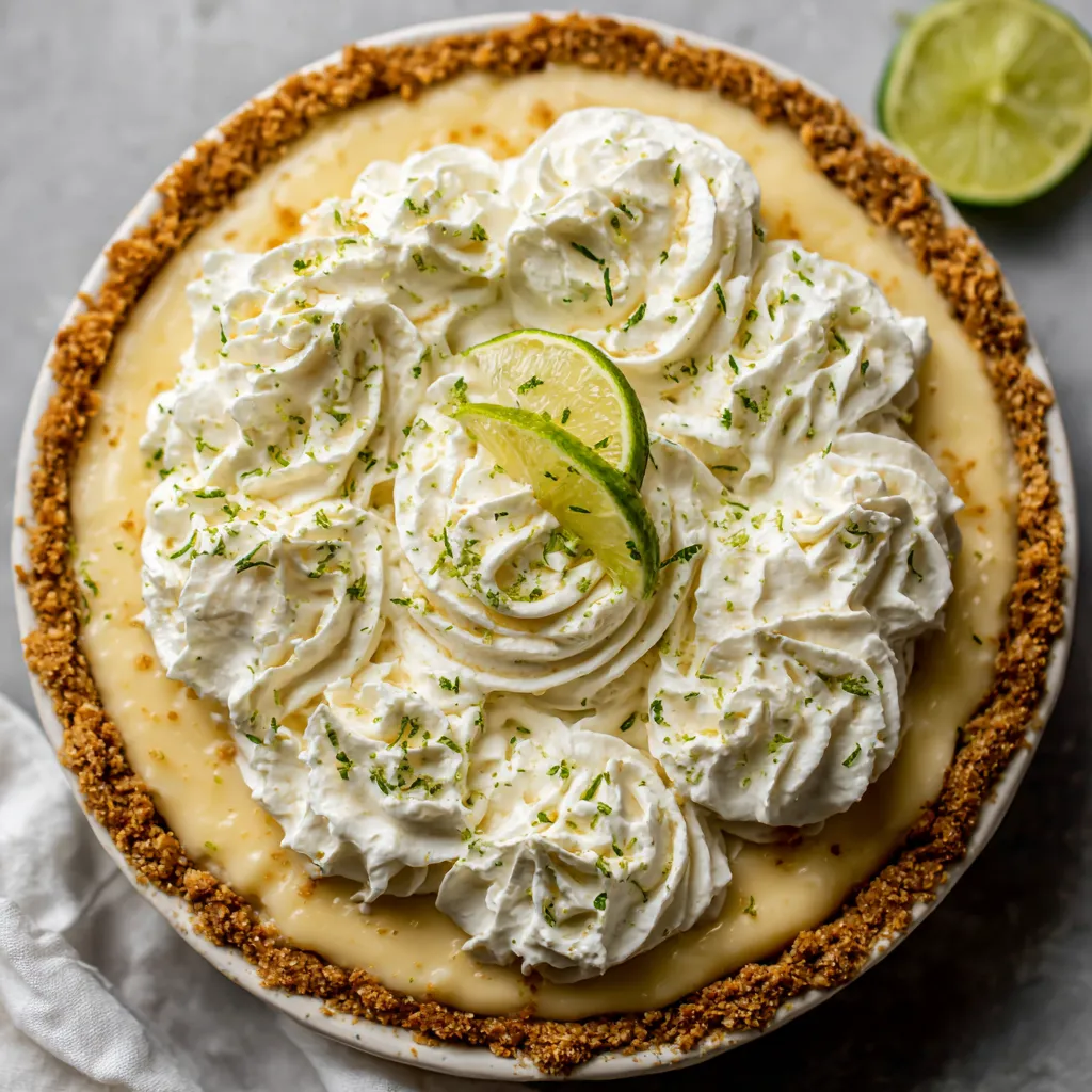 Une tarte aux citrons est servie sur un plateau.