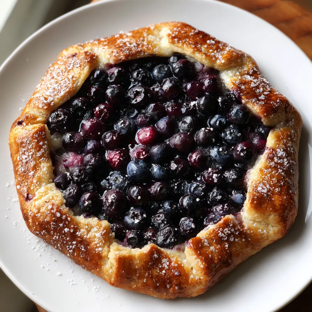 Une tarte aux myrtilles sur un plateau.