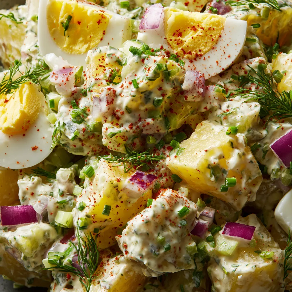 Une salade de pommes de terre classique américaine.