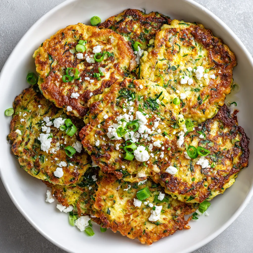 Une assiette contenant des pâtes frites avec des légumes verts.