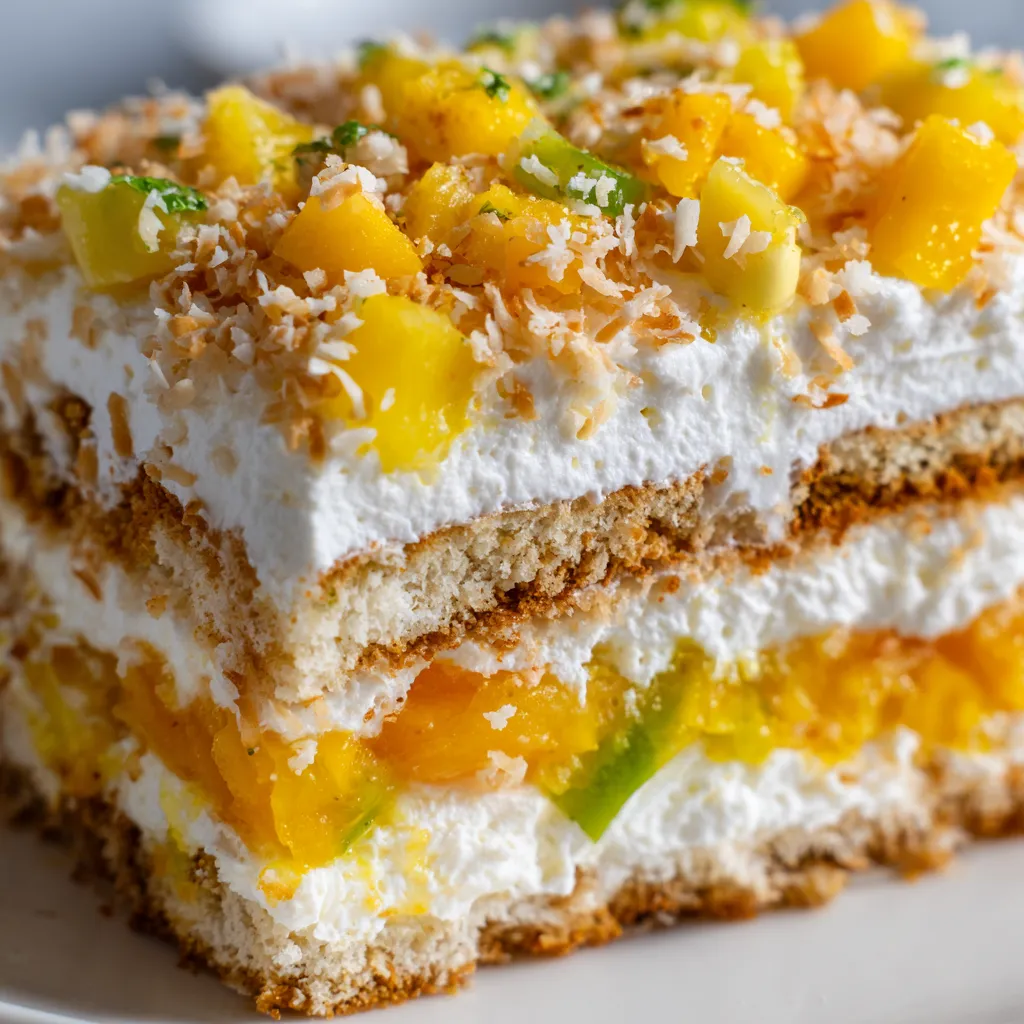 Une tarte aux mangos et coconut.