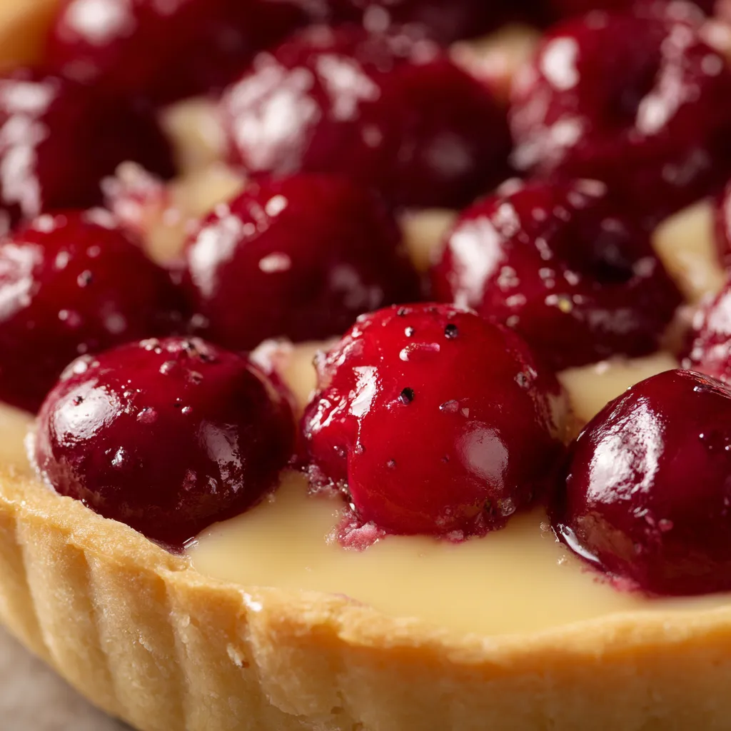 Une tarte aux cerises et au beurre de cacahuète.