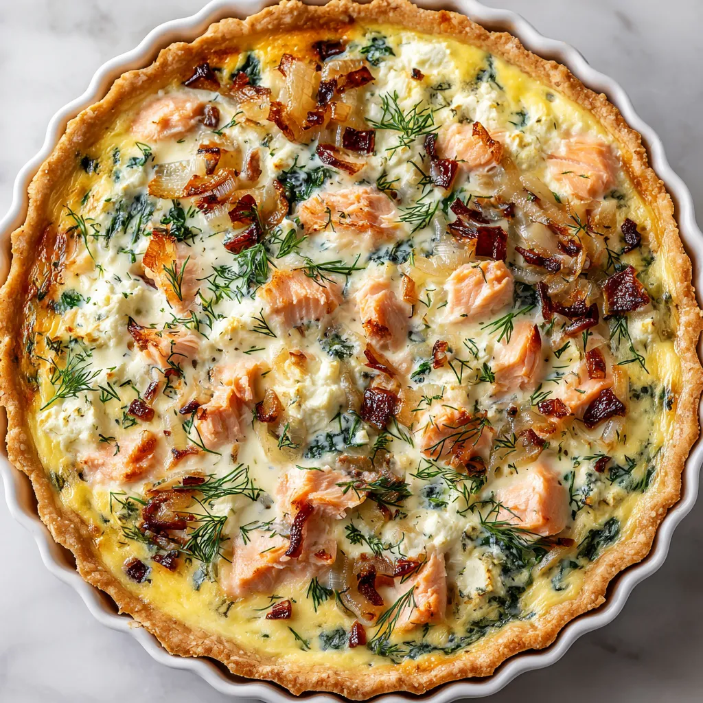 Une tarte aux pommes et au saumon.