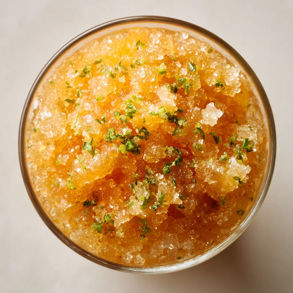 Un verre rempli de granulés de sucre et de herbes.