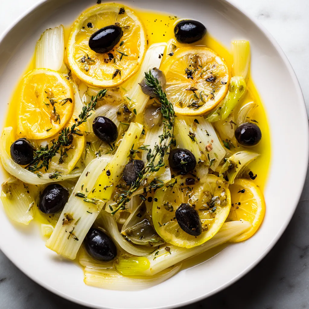 Une assiette de légumes et de citrons.