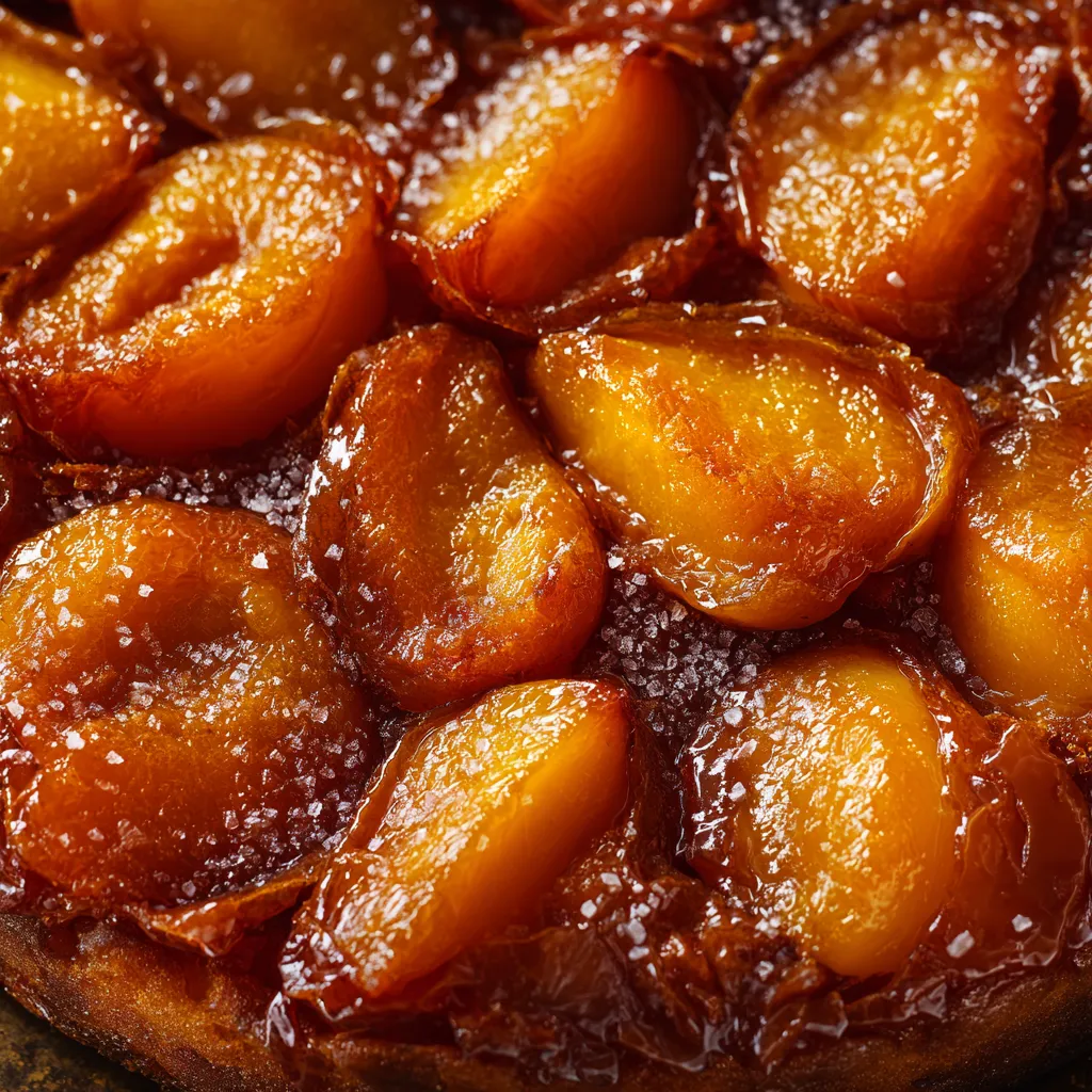 Une tarte tatin de coings au caramel beurre salé.