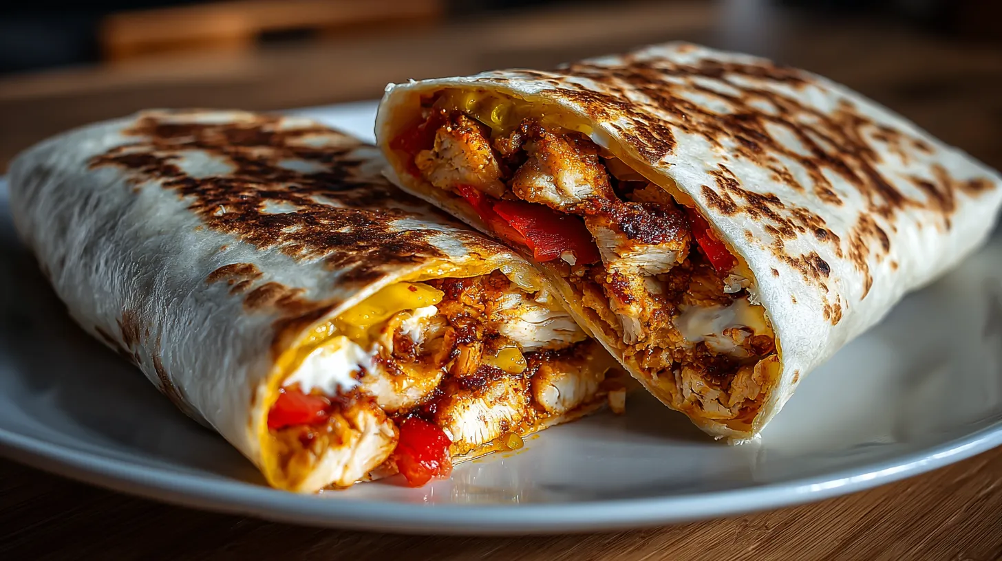 A sandwich with meat and peppers on a plate.