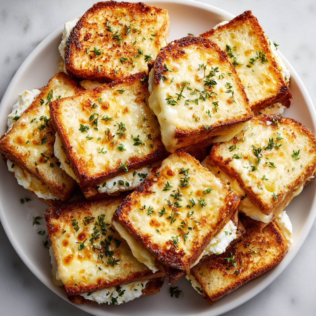 A plate of fried food with cheese and herbs.