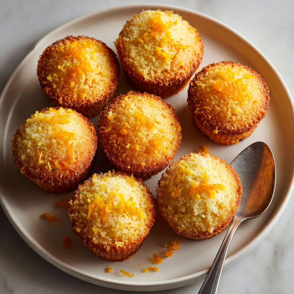 A plate of muffins with orange zest on top.