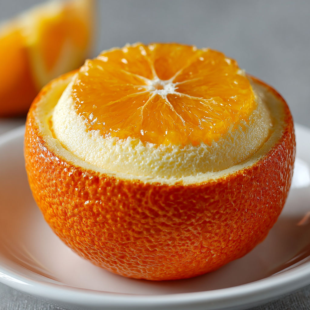 A slice of orange on a plate.