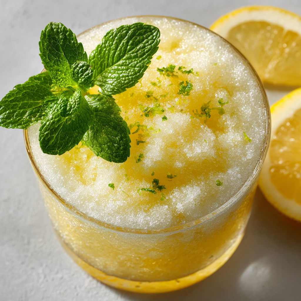 A glass of homemade orangina float with lemon yuzu sorbet.