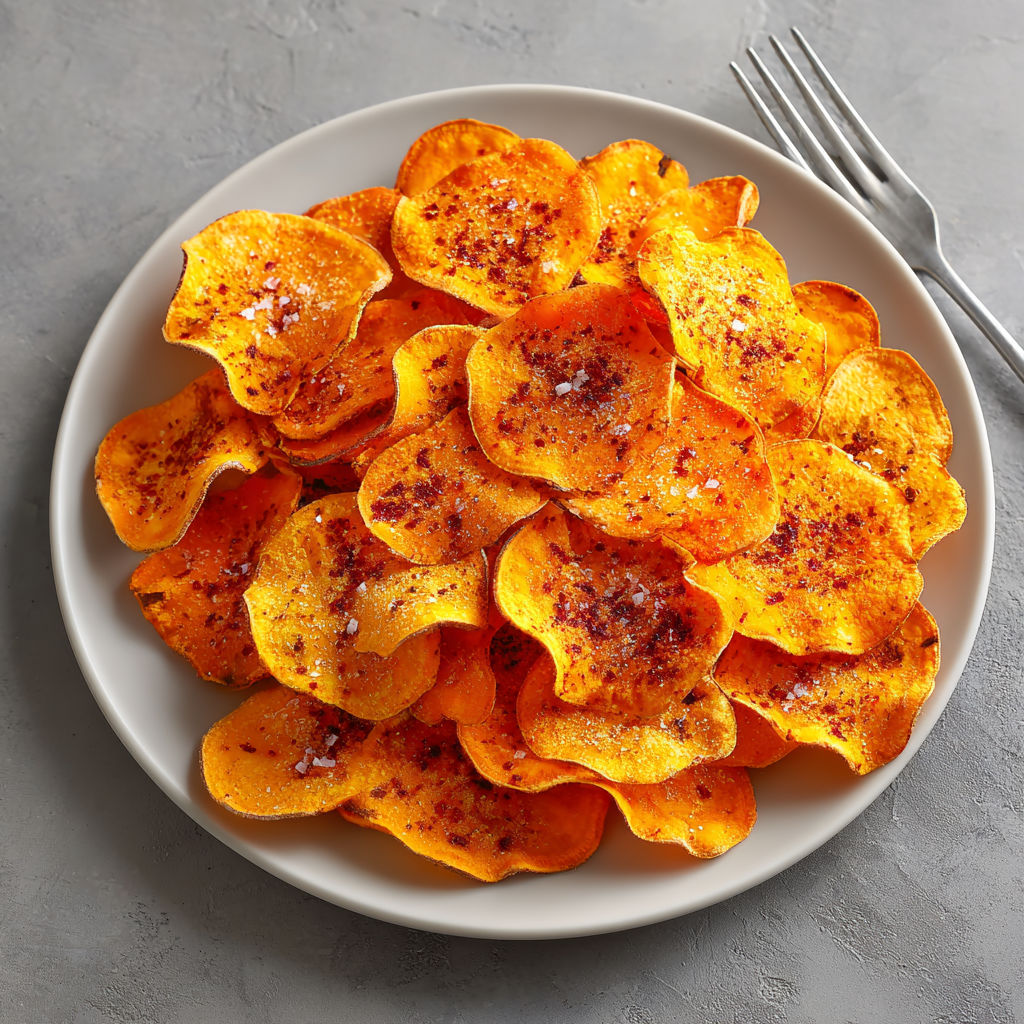 A plate of chips de patate douce.