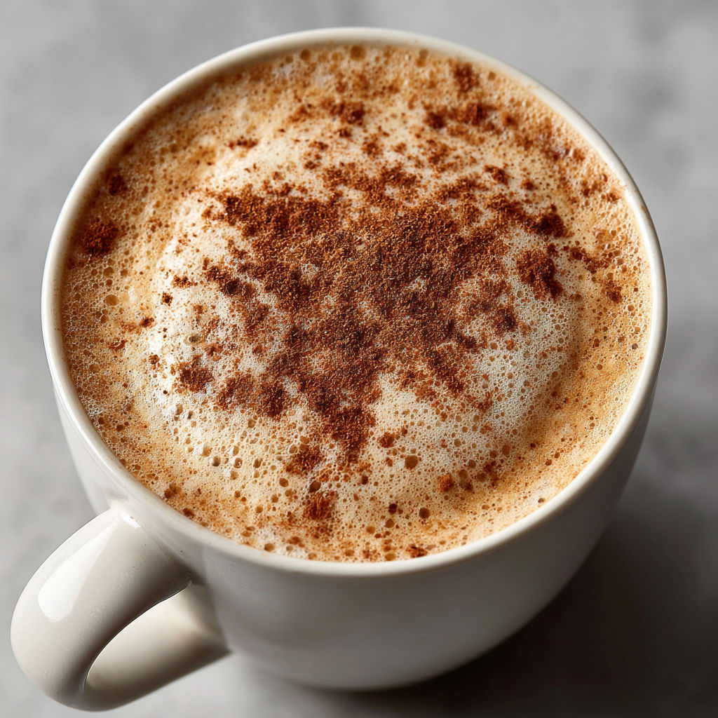 A cup of coffee with a spoon in it.