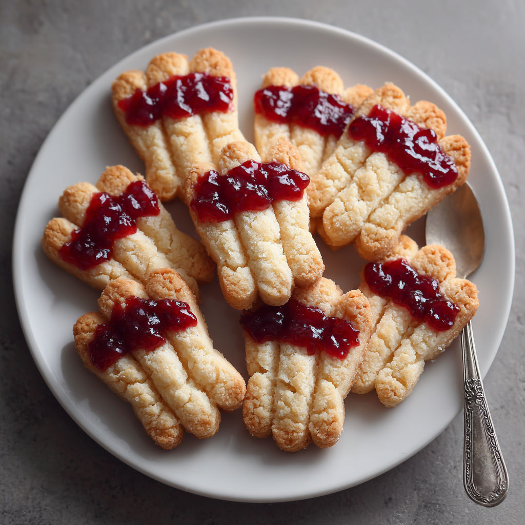 A plate of witch fingers with jam.
