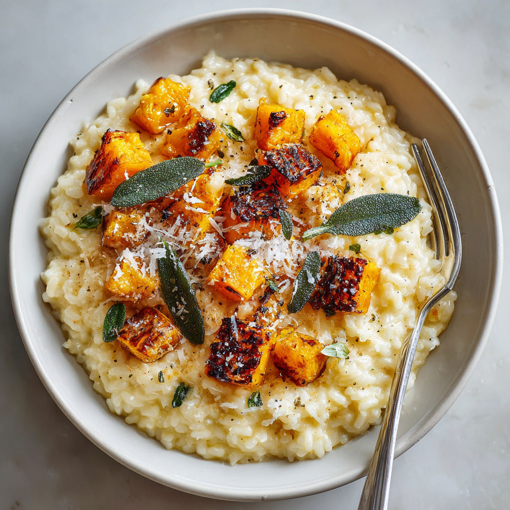 A bowl of food with a fork on the side.