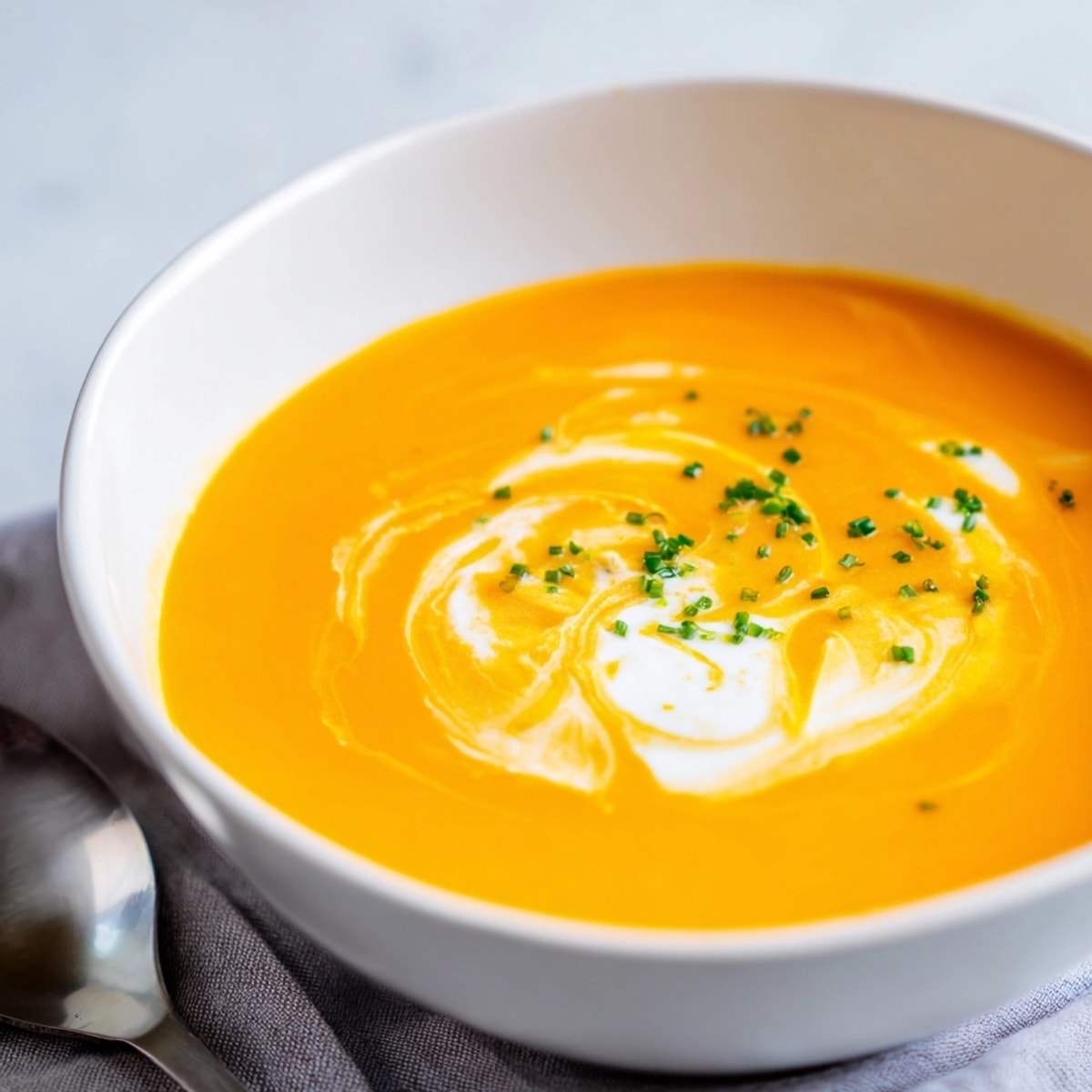 Onctueuse soupe de carottes et orange à la française, un délice sucré et parfumé.
