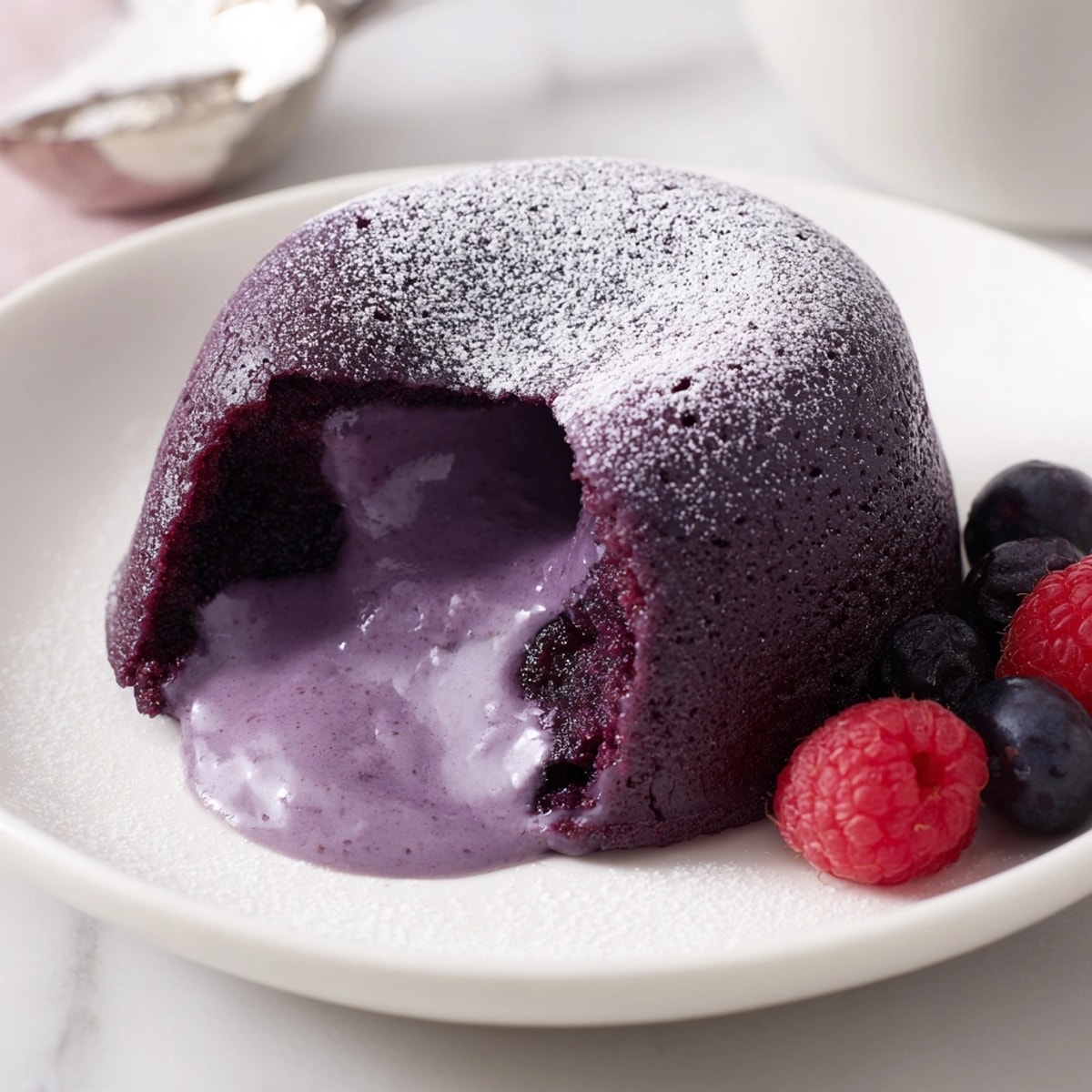 Gâteaux de lave à l'igname violette : dessert filipino vibrant et coeurs fondants crémeux.