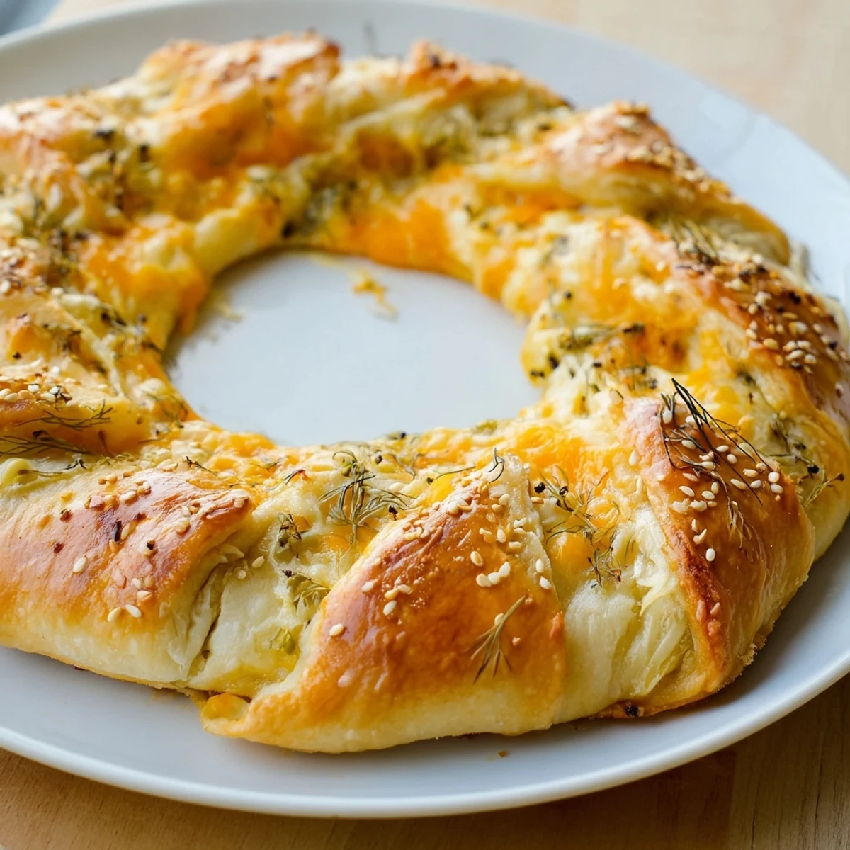 Savoureuse galette de fromage crémeux aux cornichons, parfaite pour vos rassemblements.  