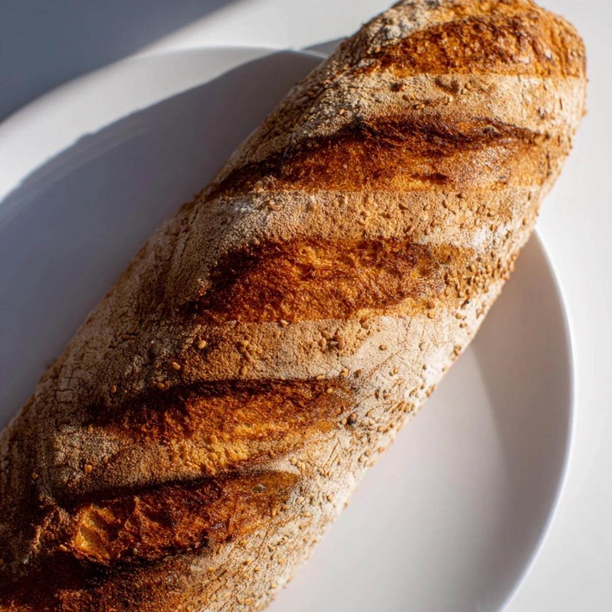 Baguette croustillante à base de vin rouge, servie avec du fromage délicieux.  