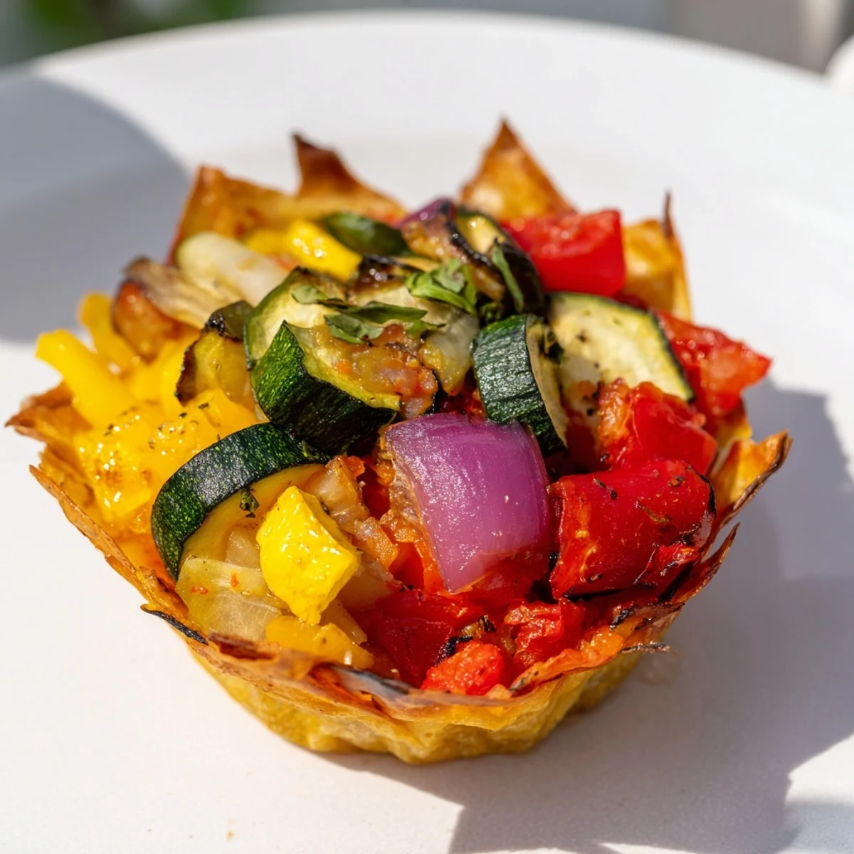 Arc-en-ciel légumes croustillants