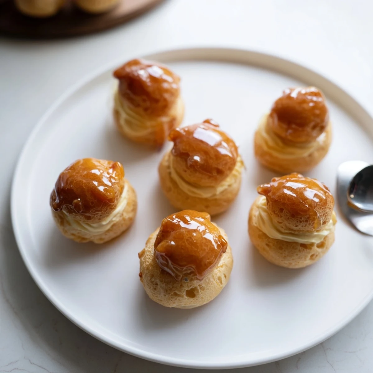 Dégustez ces bouchées croustillantes, garnies de crème au miel vanillé.