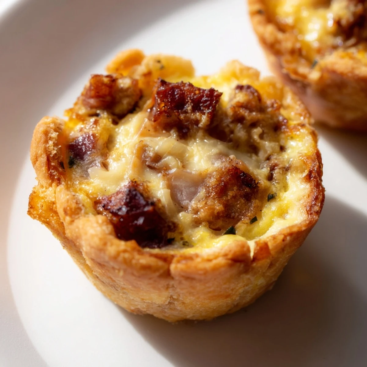 Savoureuses mini quiches Lorraine, idéales pour un brunch ou un apéritif délicieux.  