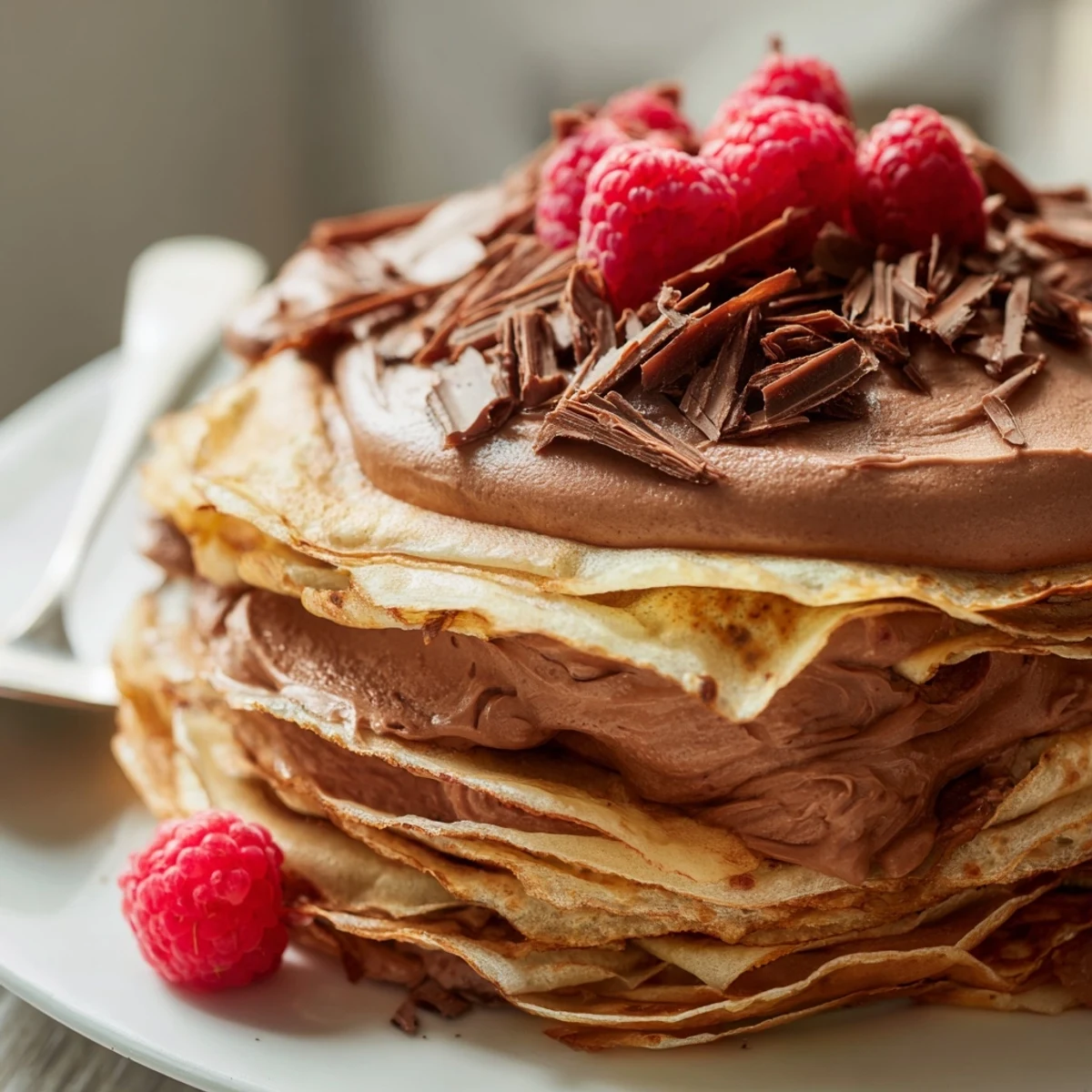 Mousse chocolat crêpes empilées