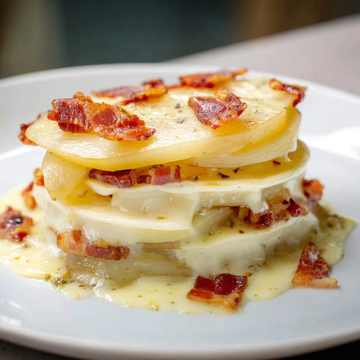 Creamy, bubbling Simplified Tartiflette with melted Reblochon cheese, a perfect French comfort food.