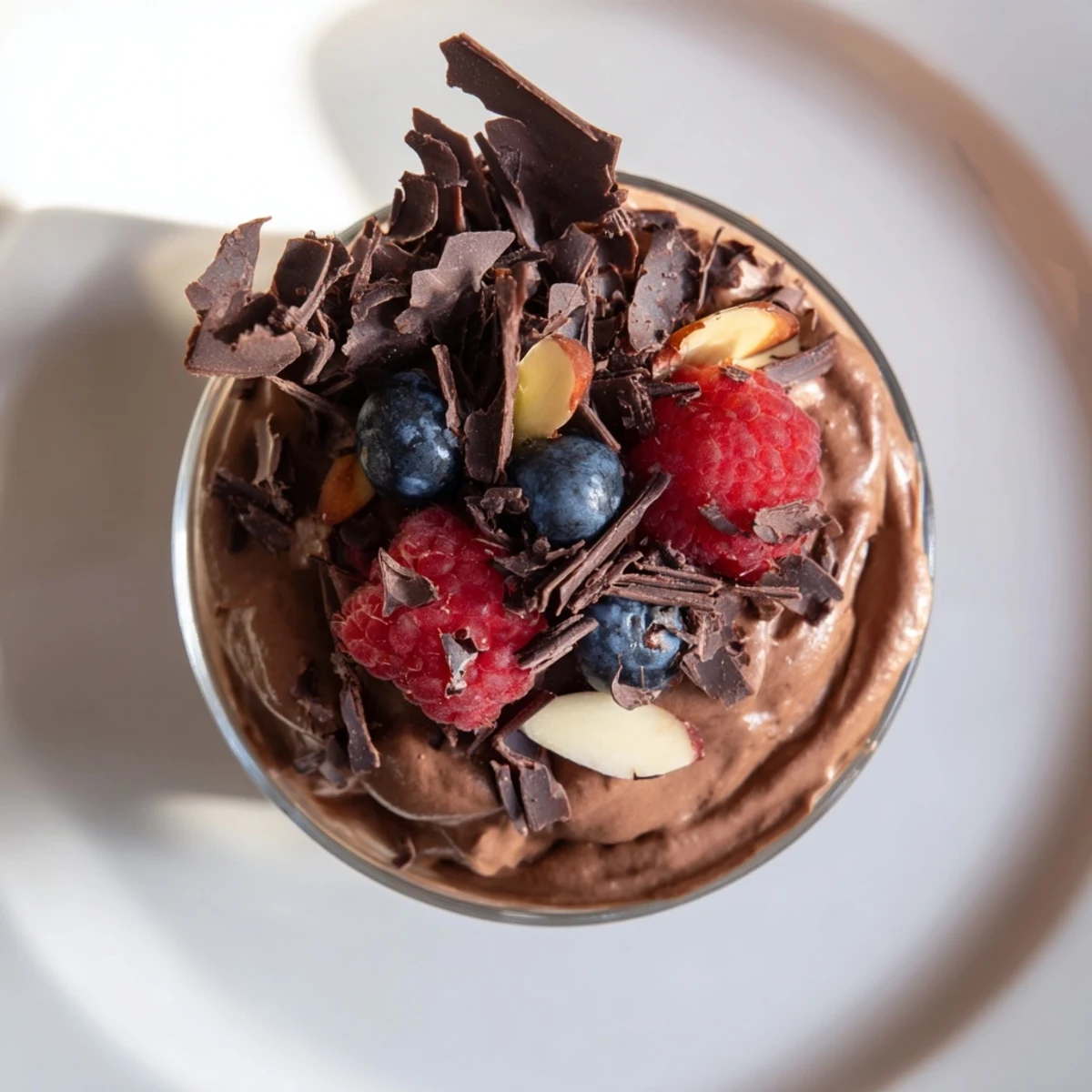 Dark and decadent 5-Minute Chocolate Avocado Mousse, easily made with avocado, a healthy dessert option.