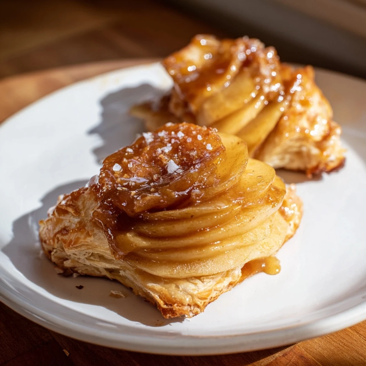 Warm, flaky pastry tops a Quick Apple & Cinnamon Tarte Tatin, a sweet, French-inspired apple dessert.