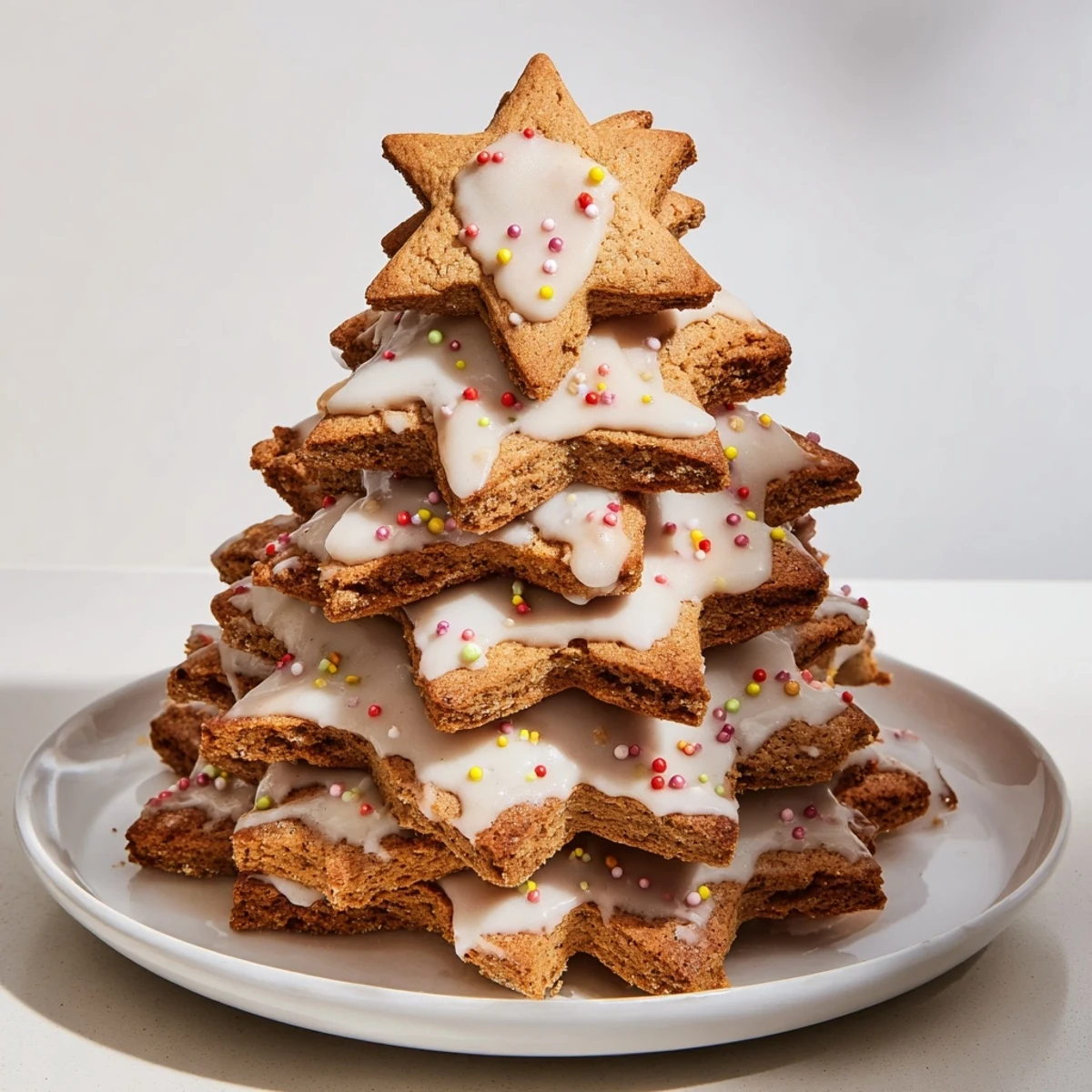 French Gingerbread Tree with icing, a delicious, spiced dessert perfect for the holidays.