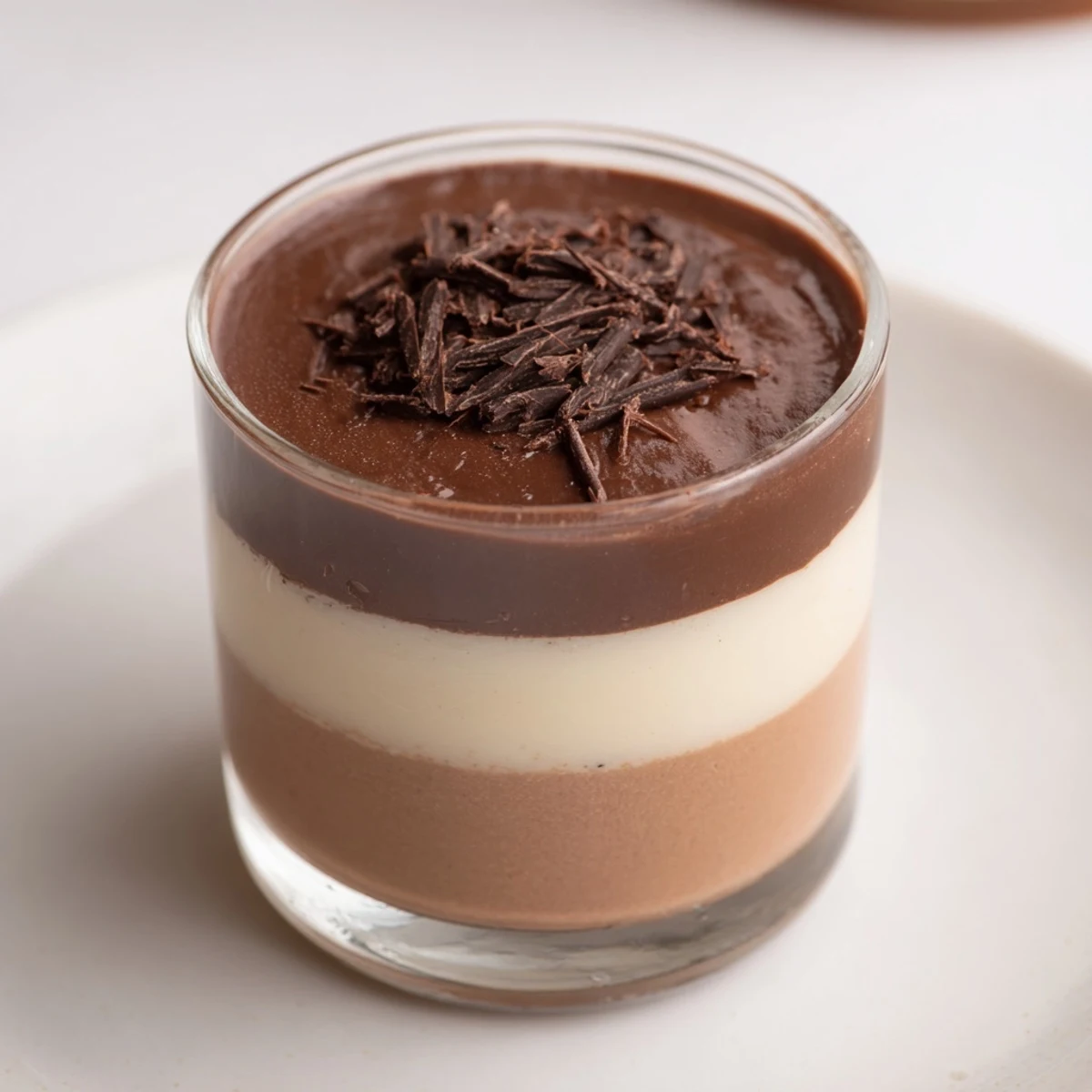 Elegant dark and milk chocolate layers, beautifully topped with white in the Express Pot de Crème.