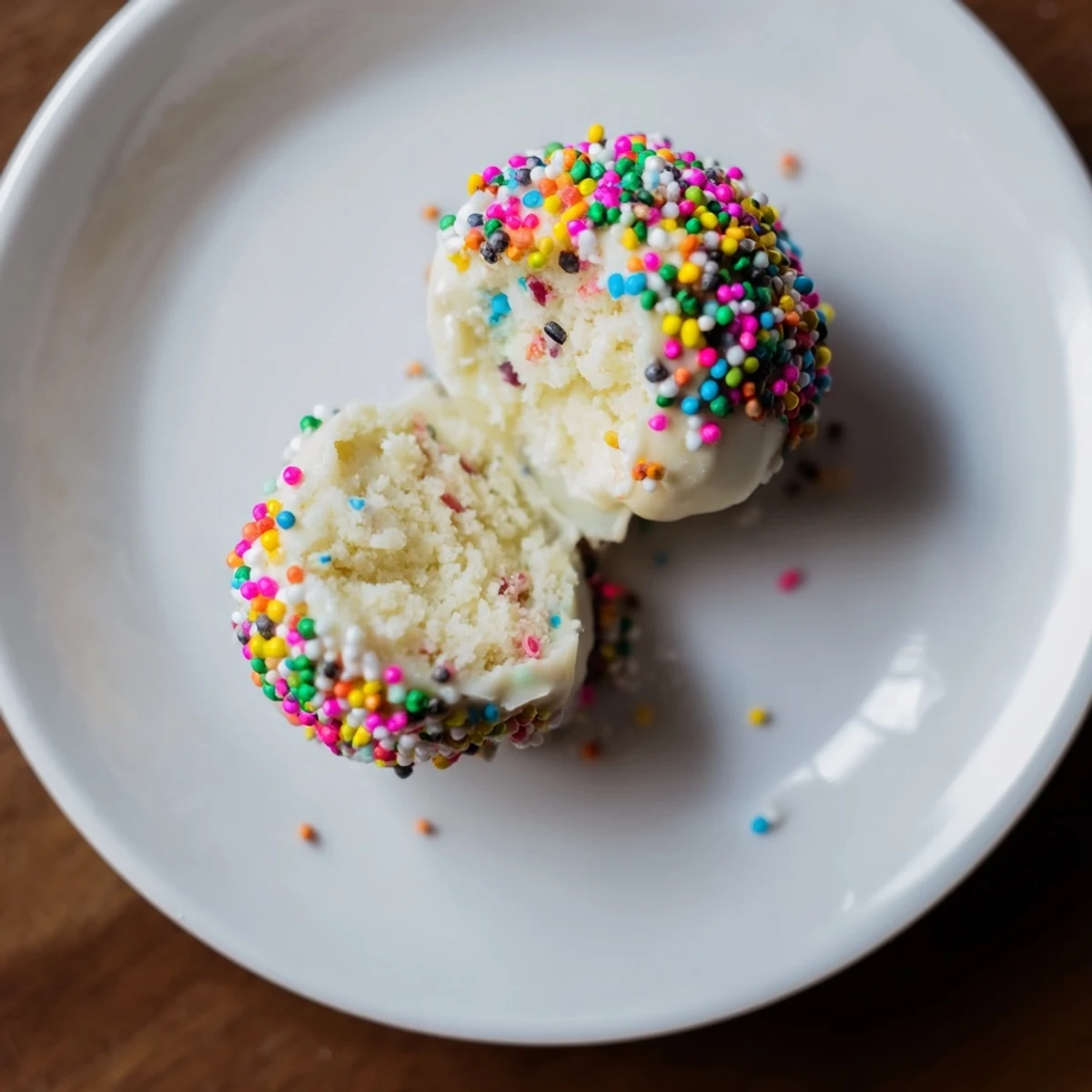 A close up shows the delicious pain dépices cake pops, frosted and ready to eat.