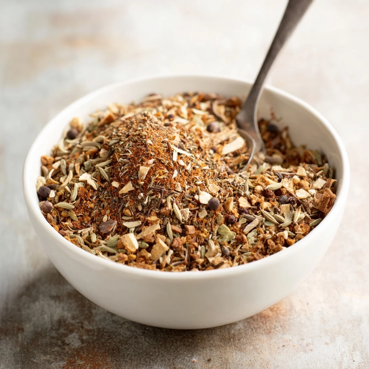 Freshly mixed Budget Pain d’Épices showcases ground spices ready to infuse gingerbread with a warm, inviting aroma.