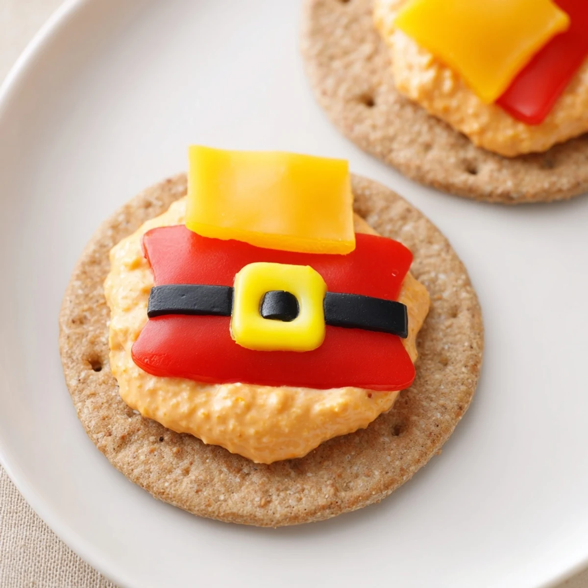 Santas belt cheese crackers dip