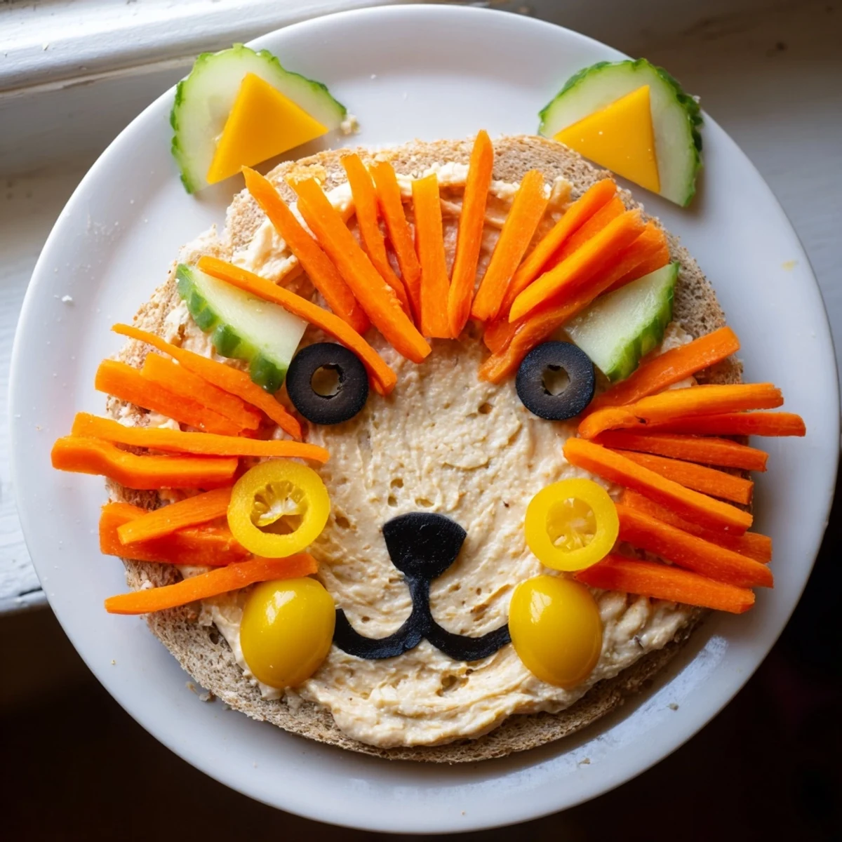 Lion Lunch Board: A vibrant, colorful platter of fruits and veggies for a joyful lion lunch.
