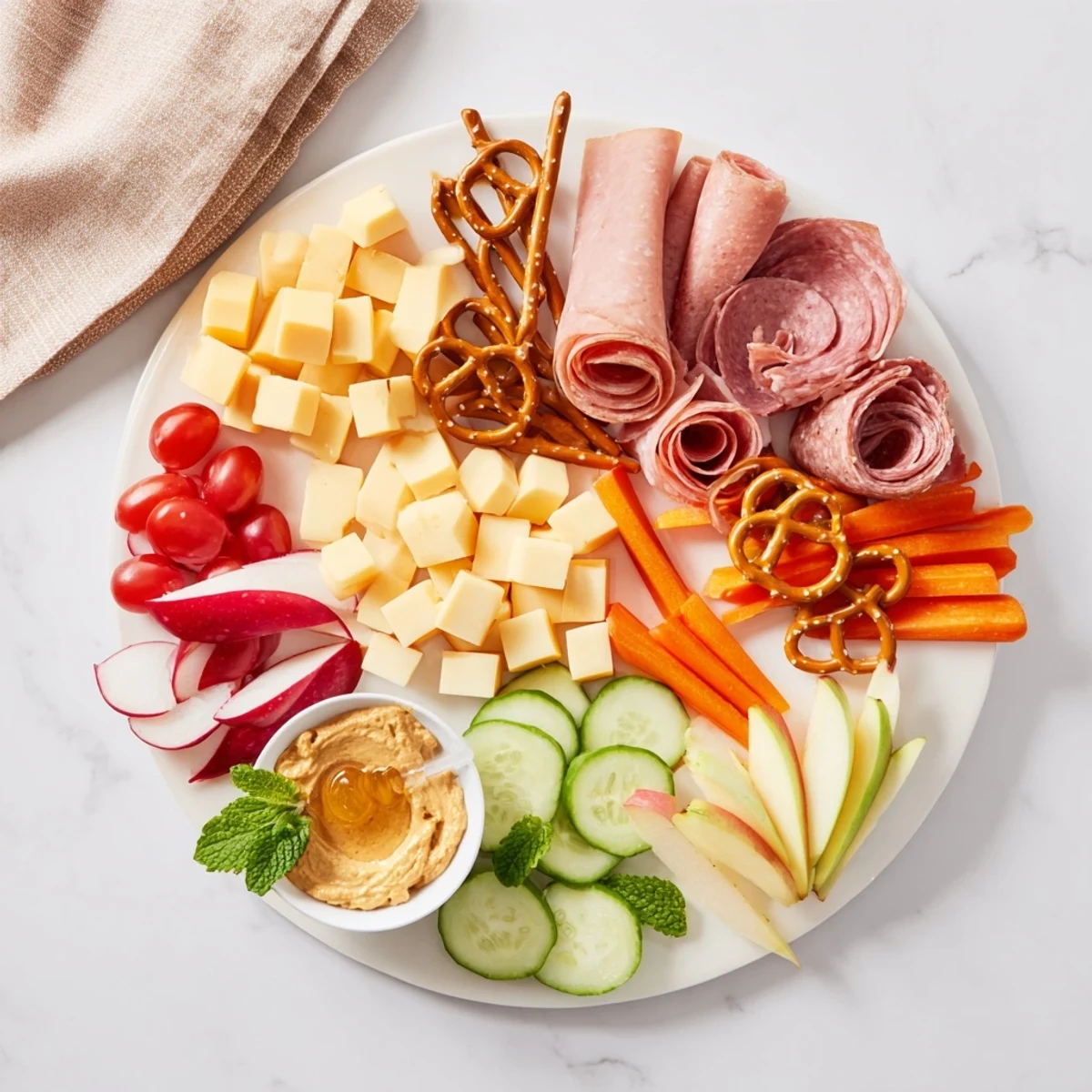 Showcasing the creatively arranged Gallop & Graze Horse Charcuterie, featuring cheese, meats, and charming equestrian touches.