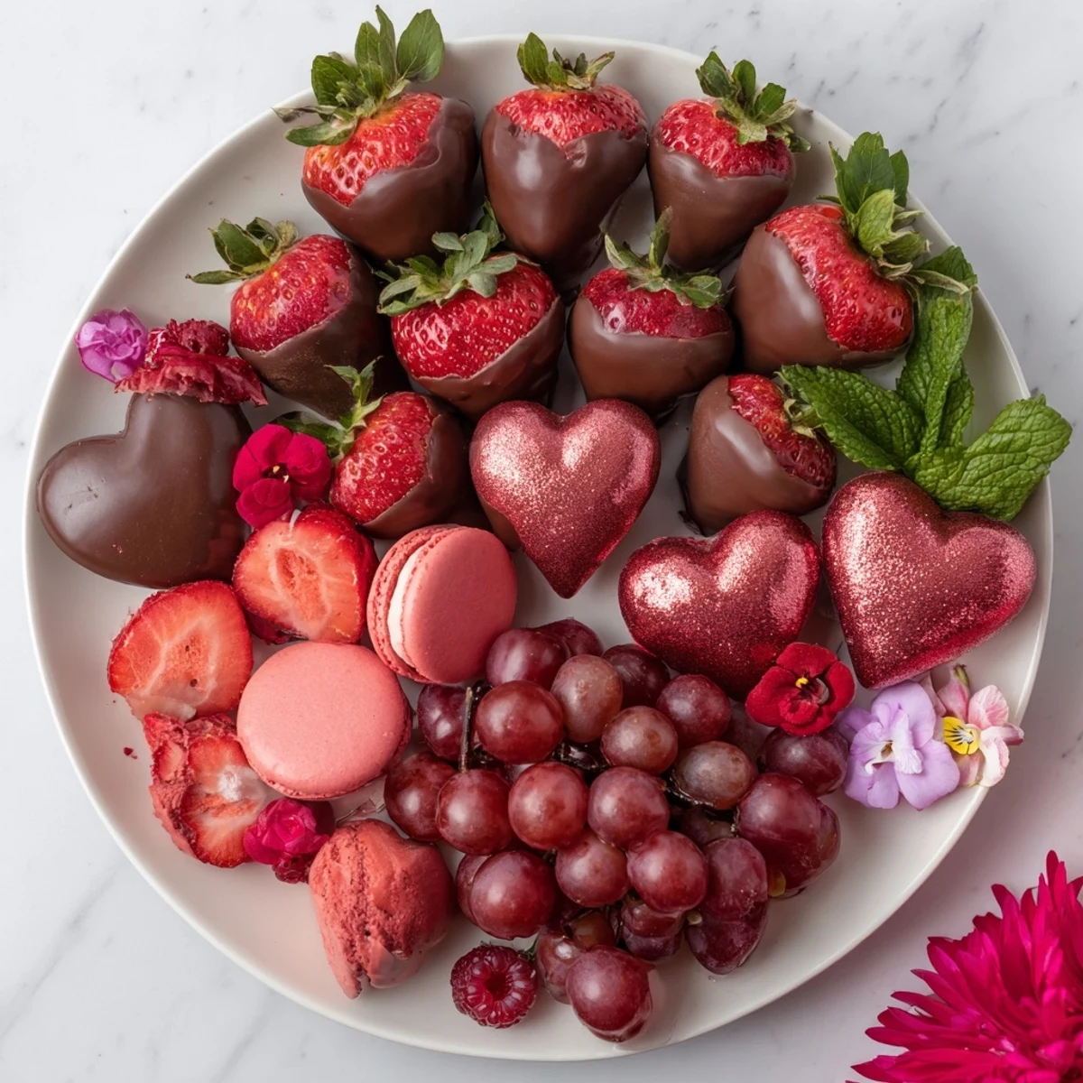 Sweetheart Valentines Day Board packed with chocolates, fruits, and treats ready to share.
