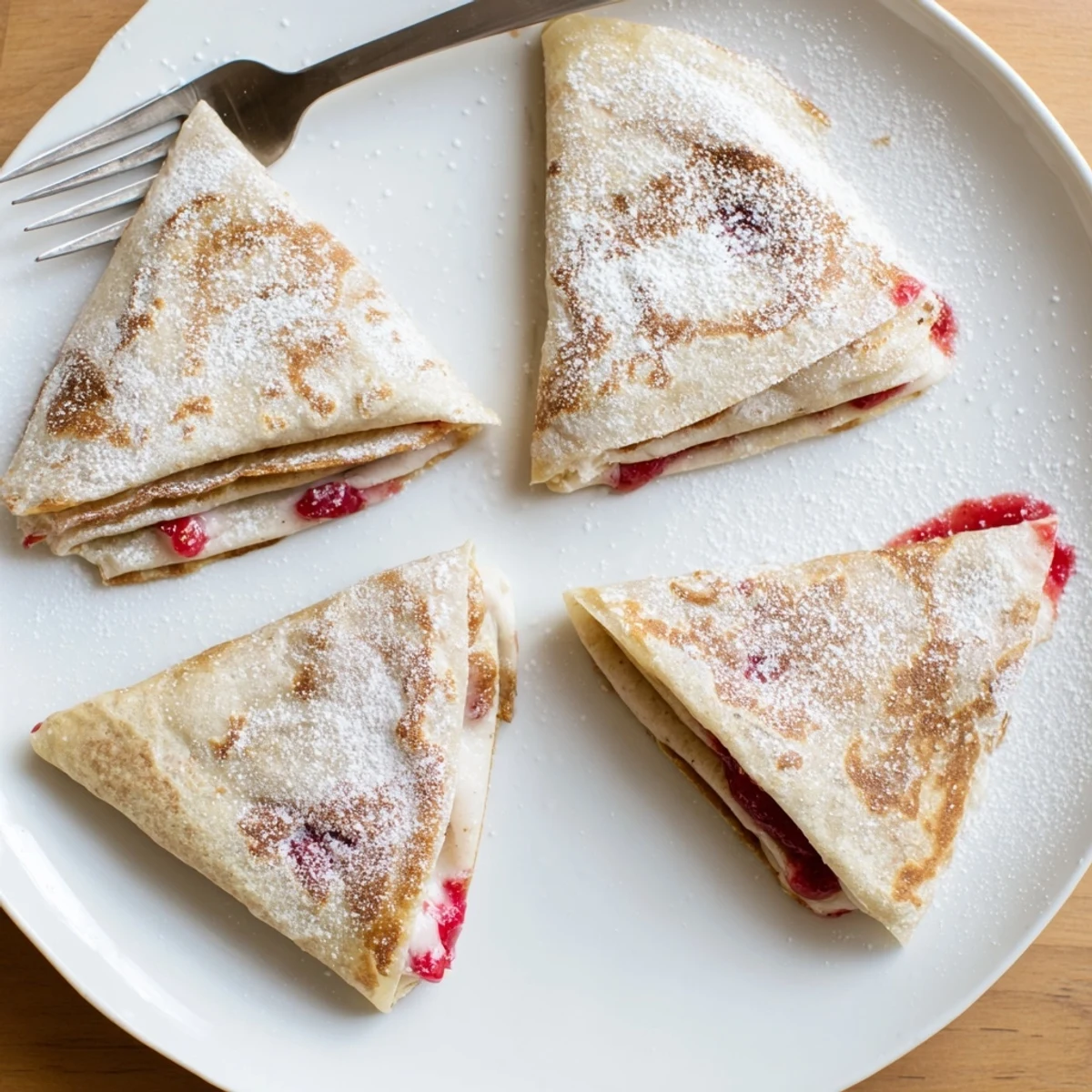 Close-up of fresh Snow Angel Tortilla Wraps, jam visible, ideal for a quick, sweet snack.